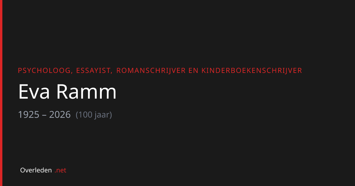Eva Ramm (100) overleden - Med støv på hjernen psycholoog | Overleden.net
