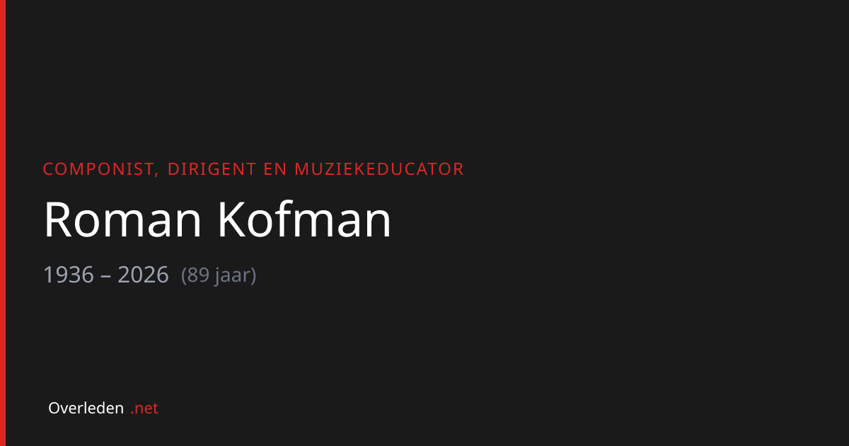 Roman Kofman (89) overleden - componist | Overleden.net
